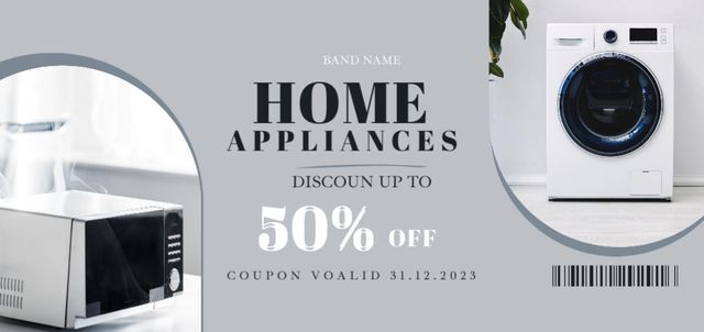 Home Appliances Offer at Half Price Coupon Din Large Design Template