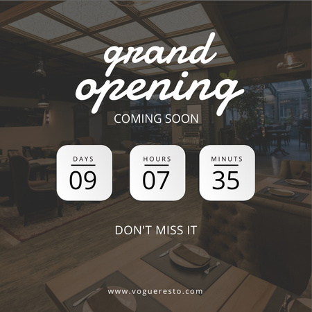 Restaurant Grand Opening Announcement Instagram Design Template