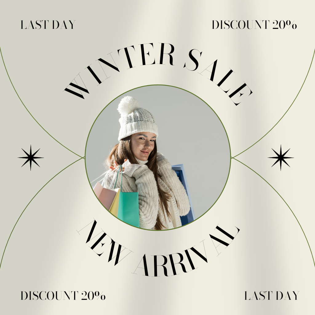New Arrivals of Winter Clothing Instagram AD Design Template