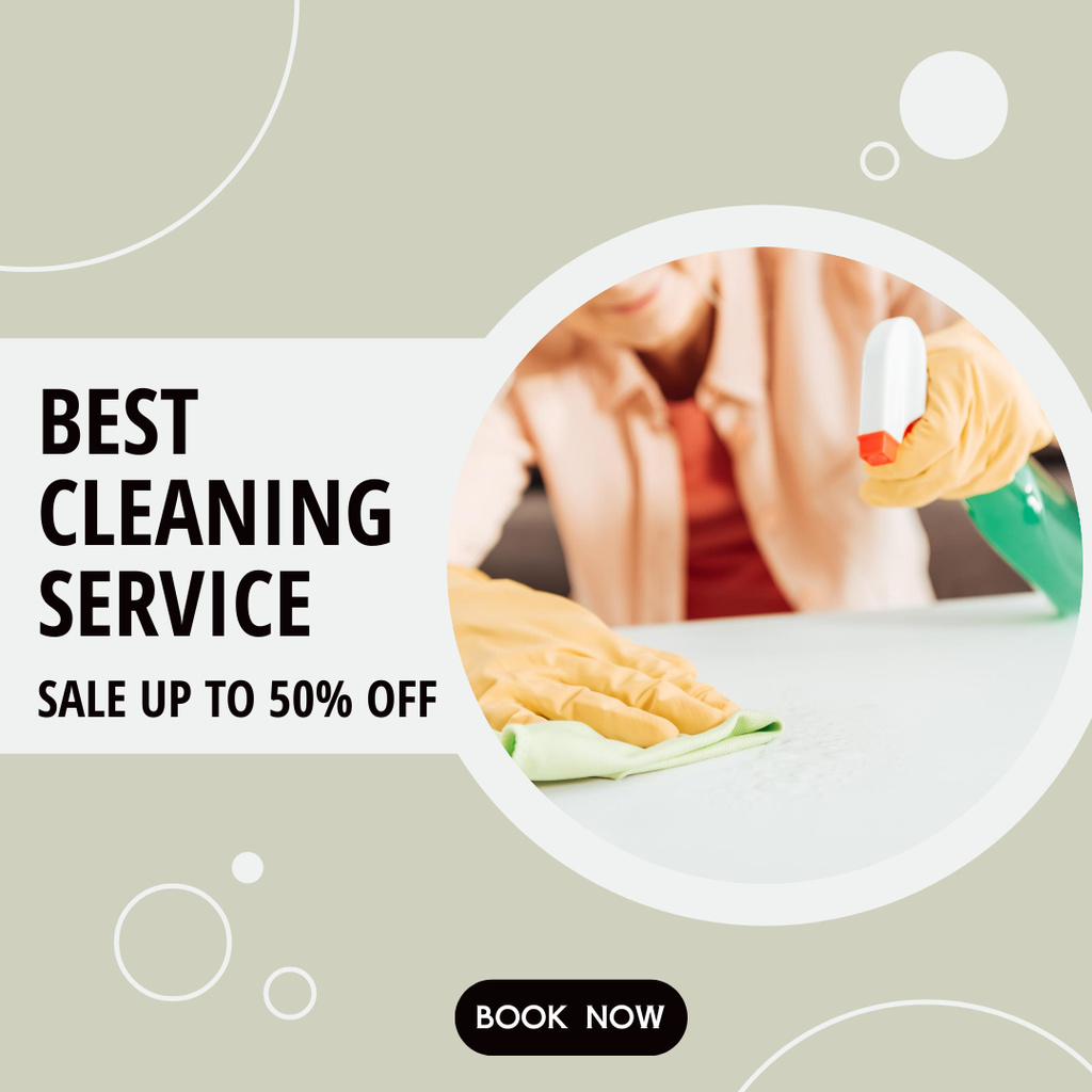 Cleaning Service Discount Offer Instagram AD Design Template