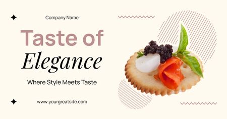 Designvorlage Eleganter Catering-Service mit leckerem Canape-Snack für Facebook AD