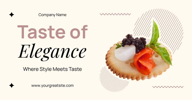 Designvorlage Elegant Catering Services with Tasty Canape Snack für Facebook AD