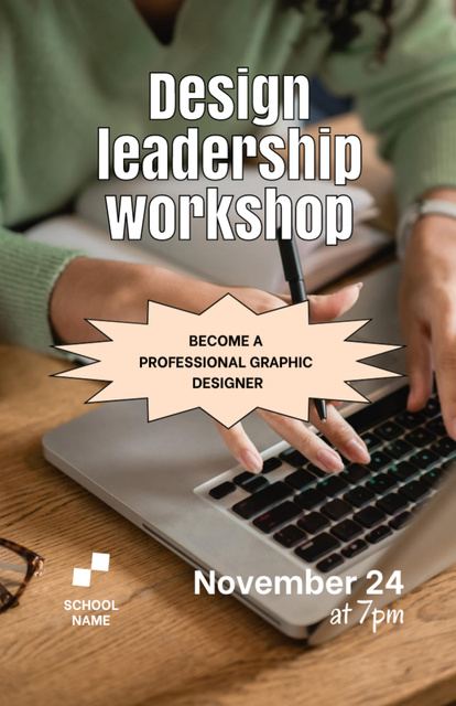 Design Leadership Professional Workshop Flyer 5.5x8.5in tervezősablon