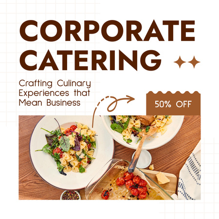 Plantilla de diseño de Anuncio de catering corporativo con oferta de descuento Instagram 