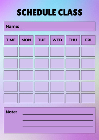 School Class Timetable in Purple Schedule Planner Design Template