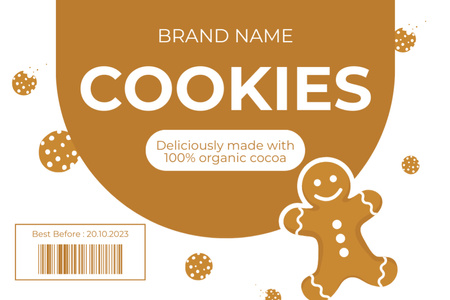 Organic Cocoa Cookies Label Modelo de Design