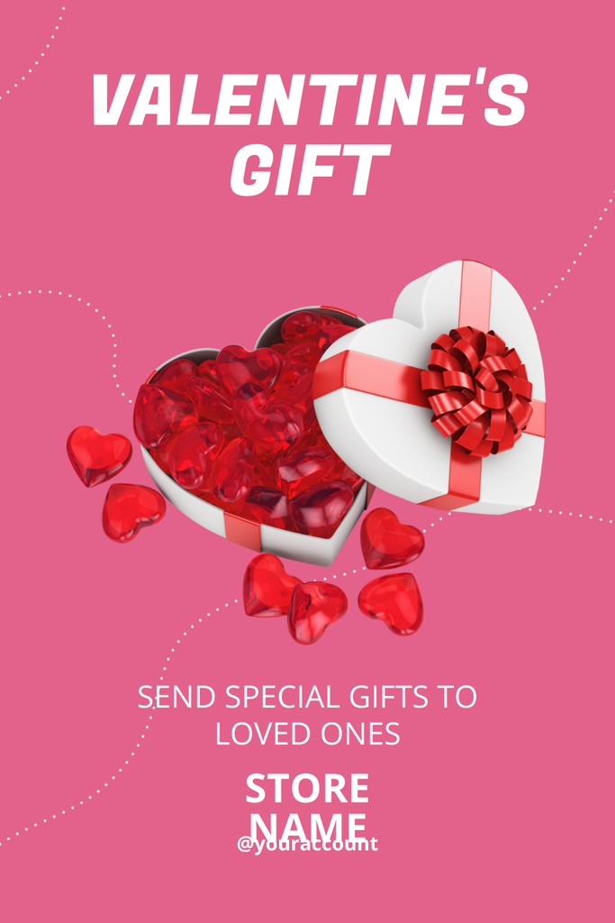 Ontwerpsjabloon van Pinterest van Special Gift Purchase Offer for Valentine's Day