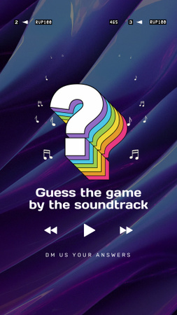 Designvorlage Musical Quiz About Games Soundtrack für TikTok Video