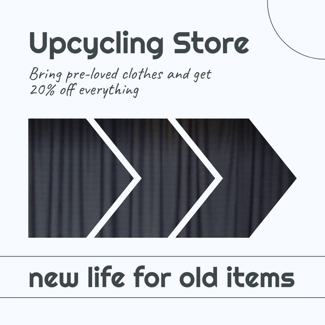 Plantilla de diseño de Eco-fiendly Upcycling Clothes With Discount Animated Post 