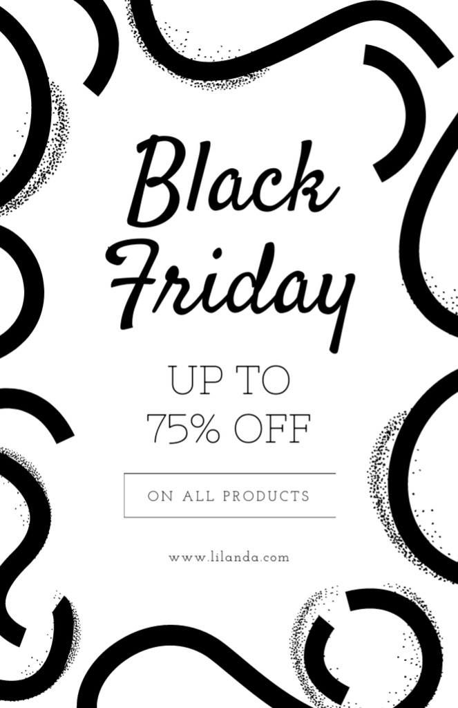 Black Friday Discount Ad with Simple Pattern Flyer 5.5x8.5in – шаблон для дизайна