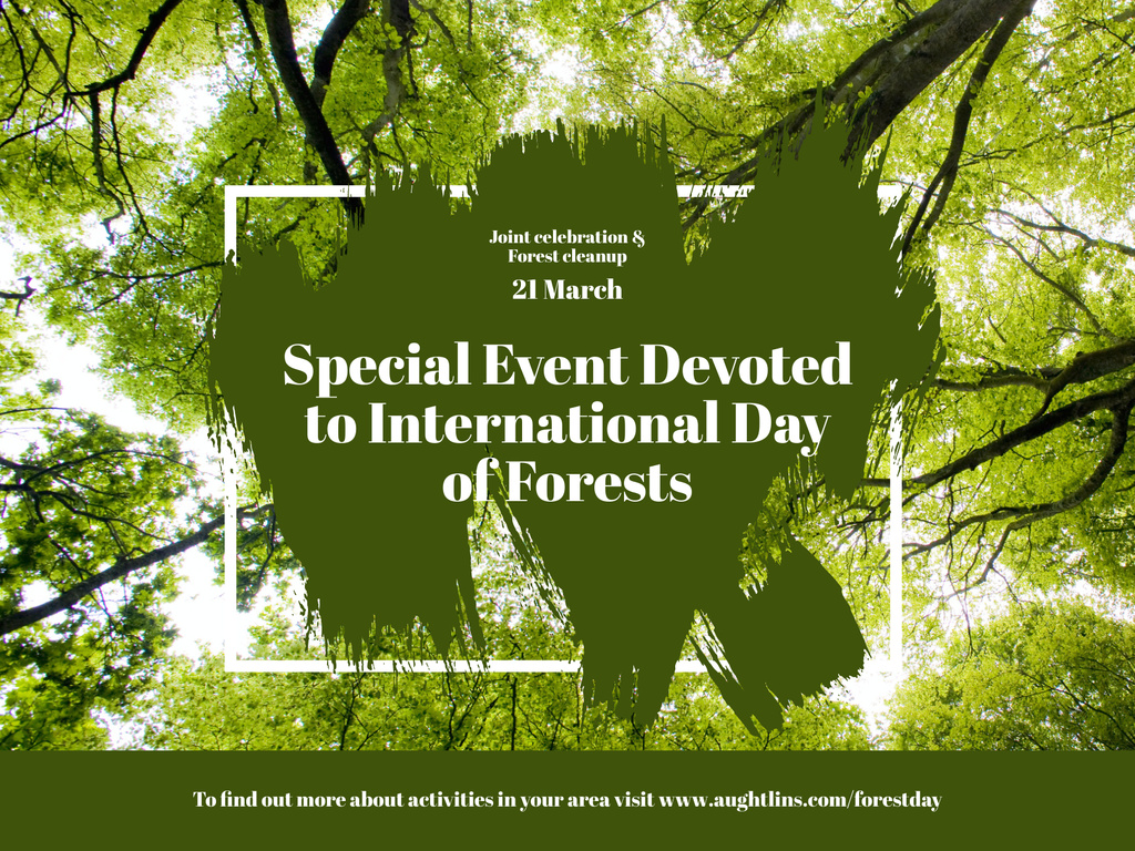 Forests Protection Events Poster 18x24in Horizontal Design Template