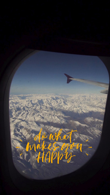 Designvorlage Flying Plane over Snowy Mountains für TikTok Video