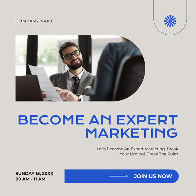 Way Of Becoming Marketing Expert Promotion In Gray LinkedIn post Design Template