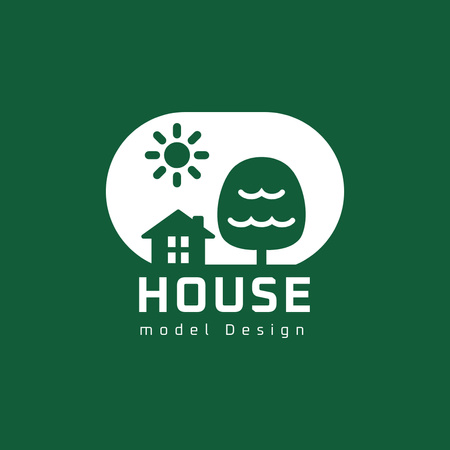 Ev Modeli Tasarımı Logo Tasarım Şablonu