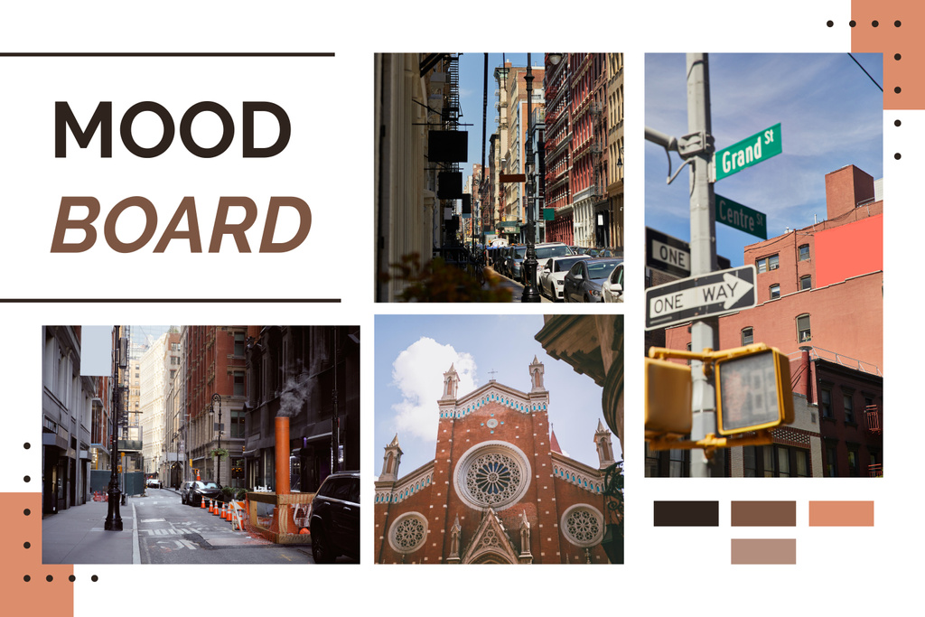 City Architecture Vibes Inspiration Mood Board – шаблон для дизайна