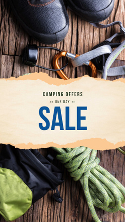 Camping Equipment Sale Offer Instagram Story Design Template
