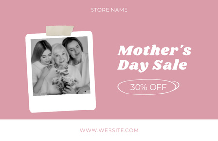 Mother's Day Sale with Discount and Photo Thank You Card 5.5x8.5in Design Template