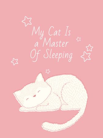 Plantilla de diseño de cita sobre gato dormido Poster US 
