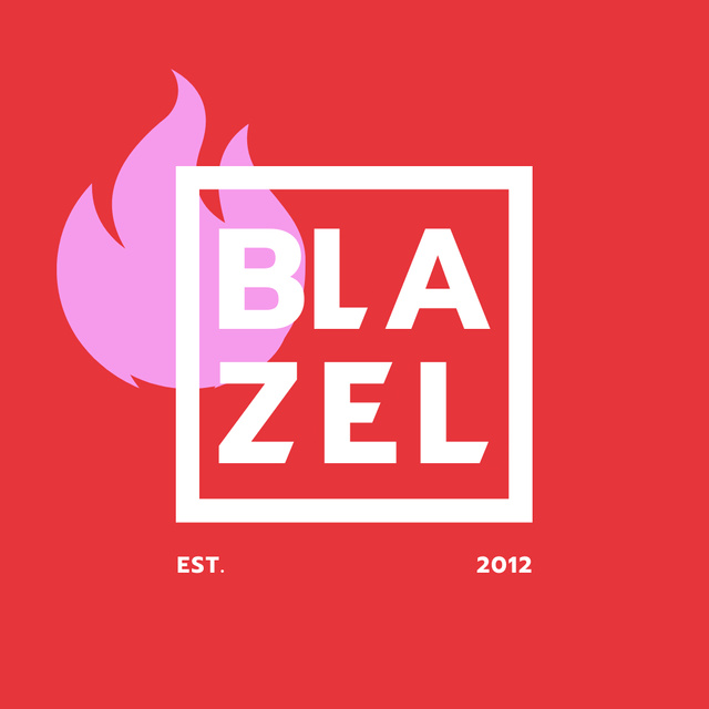 Emblem with Fire with White Square Logo – шаблон для дизайну