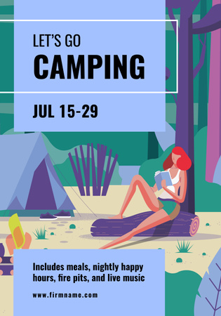 Camping Trip Offer Poster 28x40in Šablona návrhu