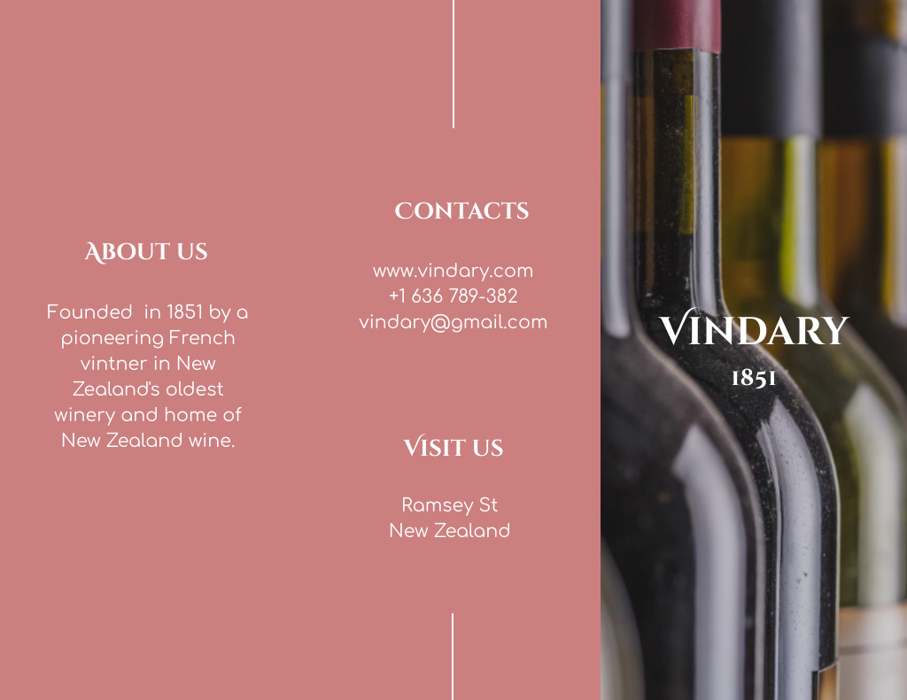 Ontwerpsjabloon van Brochure 8.5x11in van Wine Tasting Announcement with Bottles