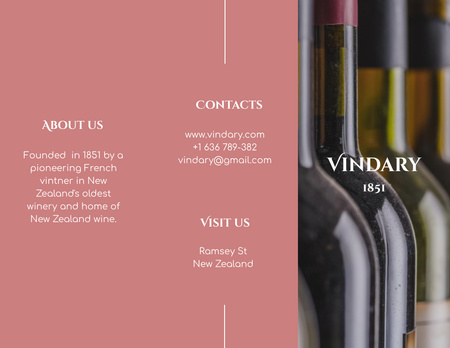 Wine Tasting Announcement with Bottles Brochure 8.5x11in Design Template