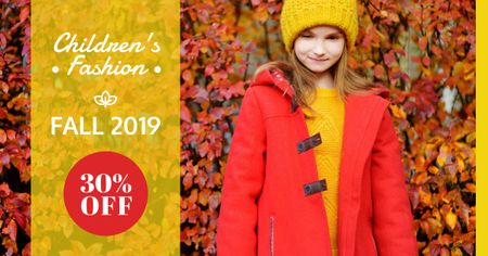 Platilla de diseño Autumn Sale Girl in Warm Clothes Facebook AD