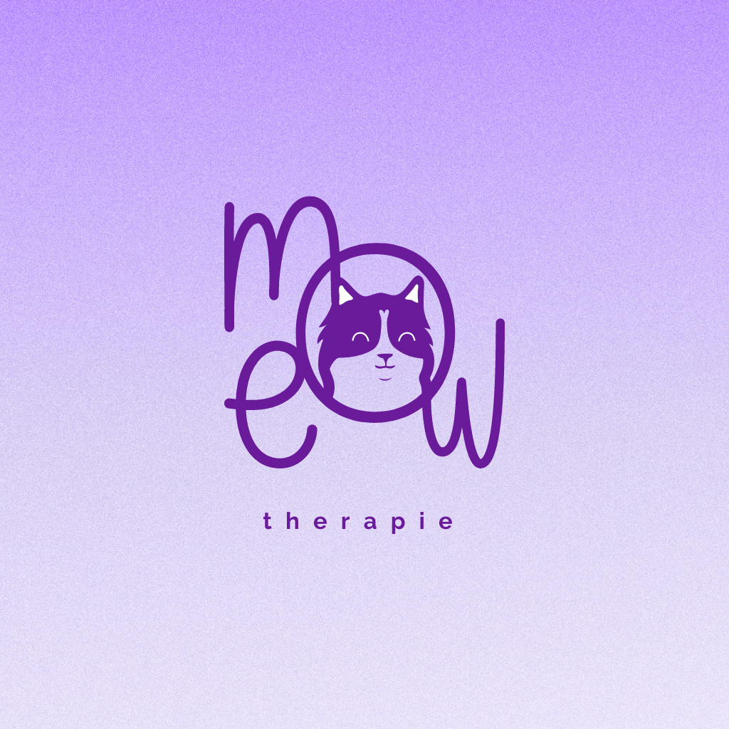 Emblem with Cute Cat Logo Πρότυπο σχεδίασης