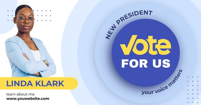 Plantilla de diseño de Presidential Election with African American Woman Facebook AD 