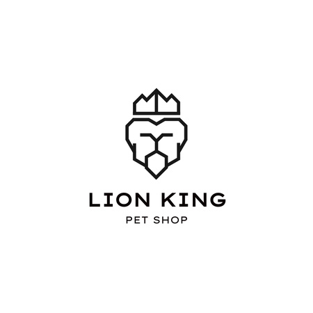 Pet Shop Emblem with King Logo 1080x1080pxデザインテンプレート