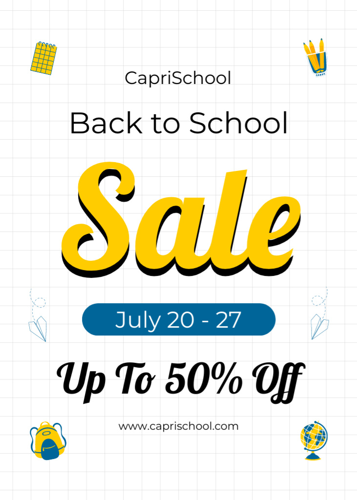 Back to School Sale Announcement on White Flayerデザインテンプレート