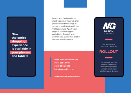 Designvorlage Neues Business-App-Angebot auf dem Gadget-Bildschirm für Brochure