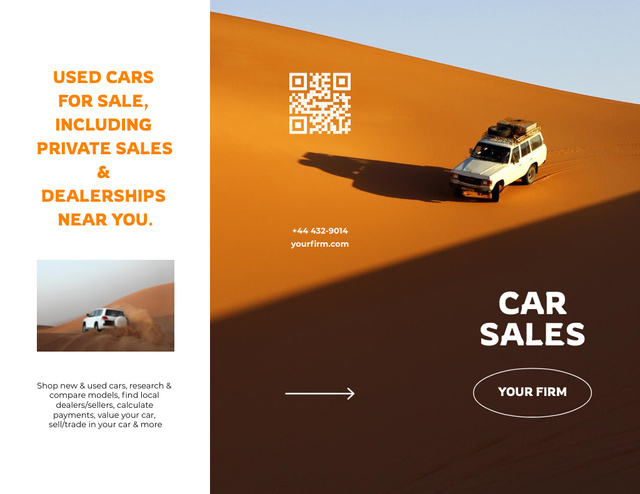 Advertisement for Used Cars for Sale Brochure 8.5x11in Design Template