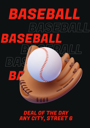 Baseball Training Announcement Poster Design Template