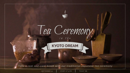 Modèle de visuel Pot de cérémonie du thé japonais et céramique - Full HD video
