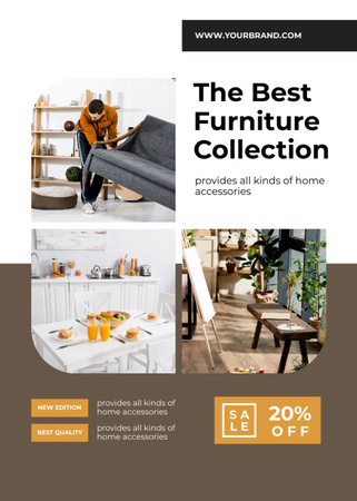 Best Furniture Collection Collage Brown Flayer Design Template