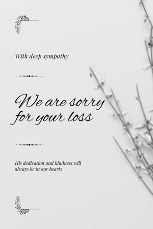 Ontwerpsjabloon van Postcard 4x6in Vertical van Diepste condoleanceberichten over Death Grey
