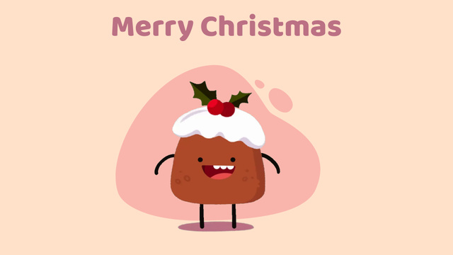 Designvorlage Happy Christmas pudding für Full HD video