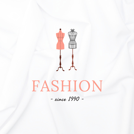 Fashion Ad with Mannequins Logo Design Template