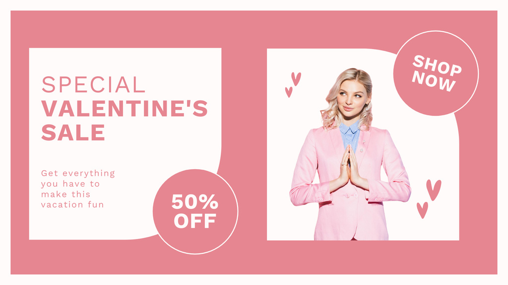 Special Valentine's Day Sale with Beautiful Blonde FB event cover Modelo de Design