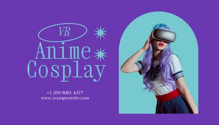 Virtual Anime Cosplay App Business Card US Design Template