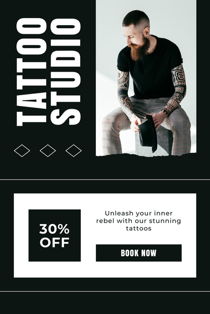 Art And Colorful Tattoo Studio With Discount Offer Pinterest Šablona návrhu