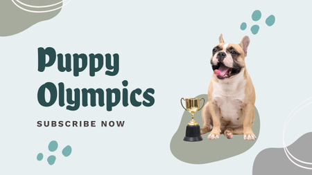 Subscribe Now to Puppies Championship Youtube Thumbnail Design Template