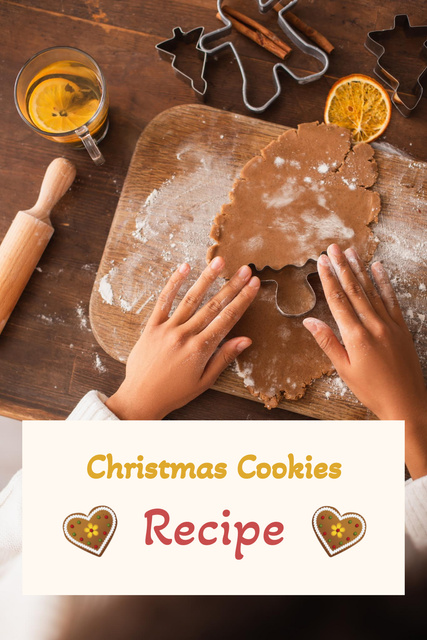 Christmas Holiday Greeting with Cookies Pinterest Πρότυπο σχεδίασης