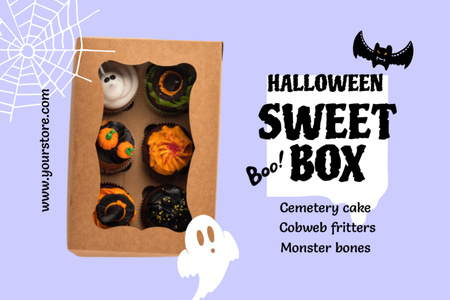 Halloween Sweet Box Offer Label Design Template