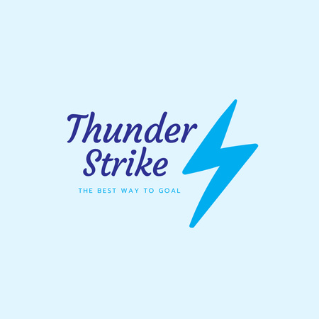 Sport Club Emblem with Thunder Logo Design Template