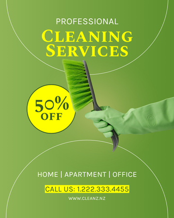 Cleaning Service Advertisement Poster 16x20in Design Template