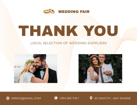 Wedding Supplies Offer Thank You Card 5.5x4in Horizontal Design Template