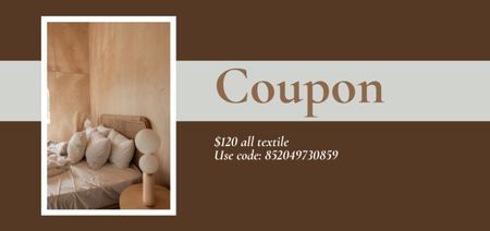 Designvorlage Textiles Ad with Interior in Natural Colors für Coupon Din Large