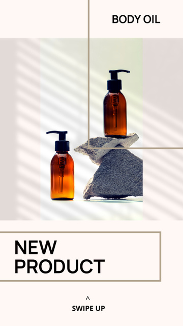 New Product Body Oil Instagram Story Πρότυπο σχεδίασης